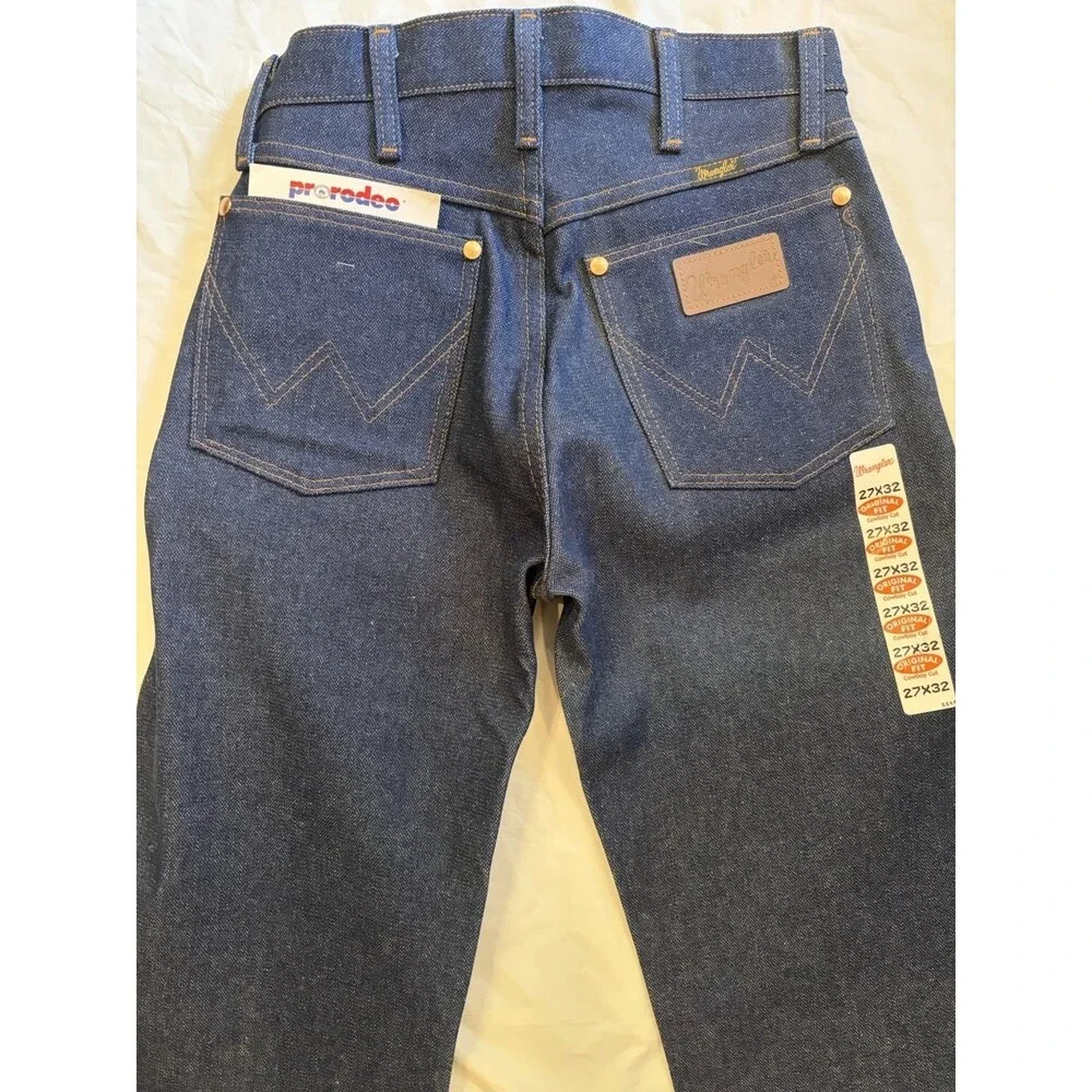 Wrangler Jeans Men's 27x32 Blue Dark Wash Original Fit Cowboy Cut